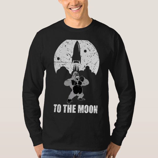Ape to Moon Crypto Coin Rocket Crypto Nft T-Shirt (Vorderseite)