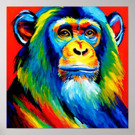 Ape Weisheit, trauriger Ape | Farbiger Regenbogen Poster