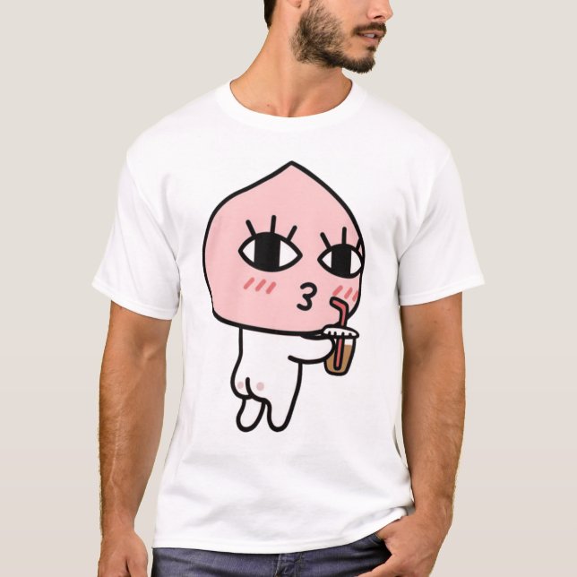 Apeach mit eisgekühltem Kaffee T-Shirt (Vorderseite)