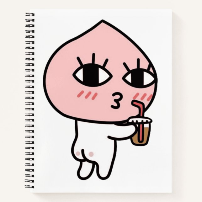 Apeach mit Eiskaffee Notizbuch (Vorderseite)