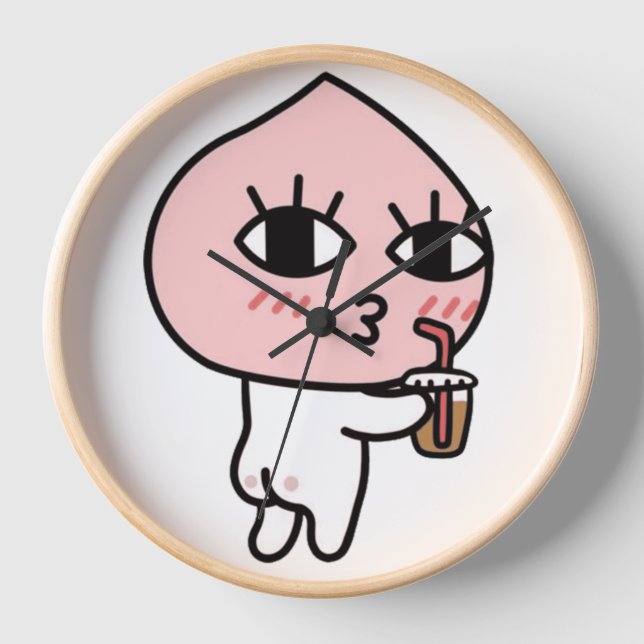 Apeach mit Eiskaffee Uhr (Vorderseite)