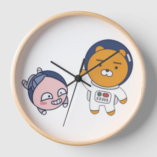 Apeach und Ryan im Weltraum Uhr