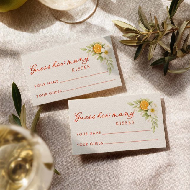 Aperol Bridal Shower How Many Kisses Bridal Game Begleitkarte (Von Creator hochgeladen)