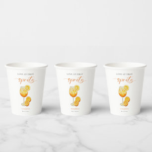 Aperol-Liebe im First Spritz Orange Brautparty Pappbecher