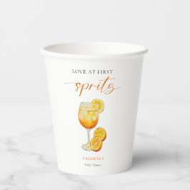 Aperol-Liebe im First Spritz Orange Brautparty Pappbecher
