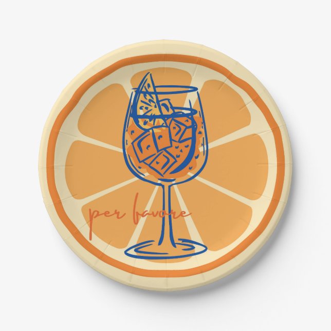 Aperol Per Favore Pappteller (Vorderseite)