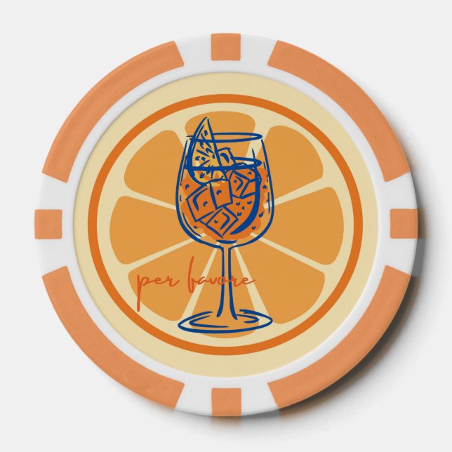 Aperol Per Favore Pokerchips (Vorderseite)