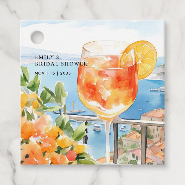 Aperol Spritz Amalfi Brautparty Geschenkanhänger (Vorderseite)