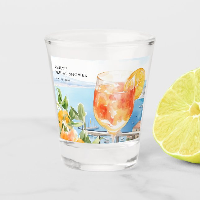 Aperol Spritz Amalfi Brautparty Schnapsglas (Vorderseite)