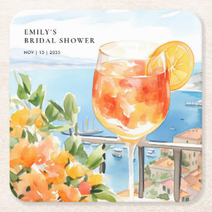 Aperol Spritz Amalfi Junggesellinnenabschied Rechteckiger Pappuntersetzer
