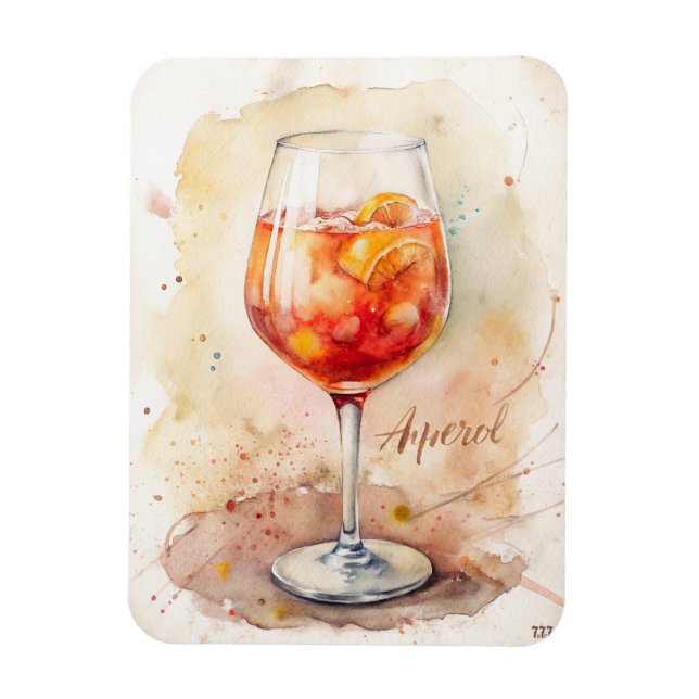 Aperol Spritz Aquarellmalerei Magnet (Vertikal)