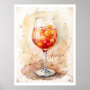 Aperol Spritz Aquarellmalerei Poster