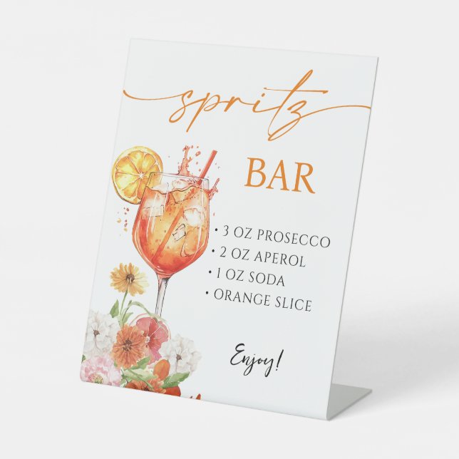 Aperol Spritz Bar Pedestal Sign Sockelschild (Vorderseite)