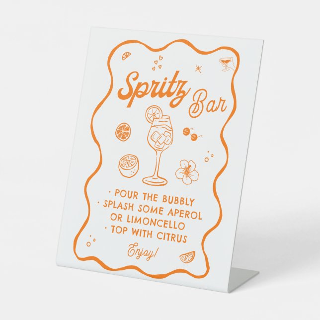 Aperol Spritz Bar, Spritz Cocktail Sockelschild (Vorderseite)