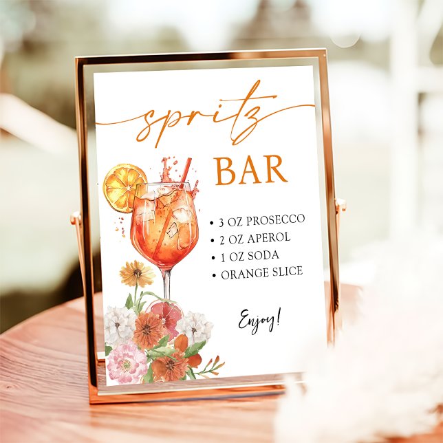 Aperol Spritz Brautparty Bar Sign Poster (Von Creator hochgeladen)
