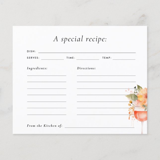 Aperol Spritz Brautparty Rezept Card (Vorderseite)