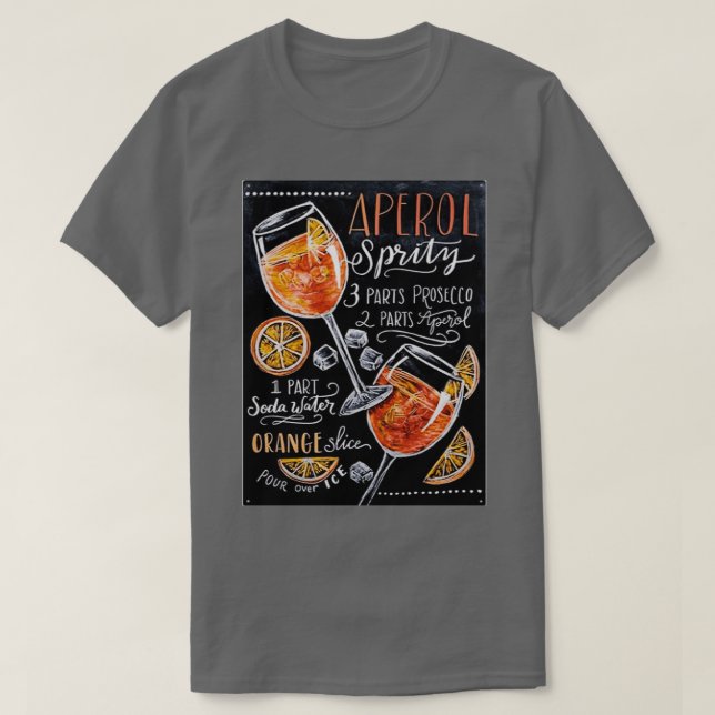 Aperol Spritz Chalkboard Poster T-Shirt (Design vorne)