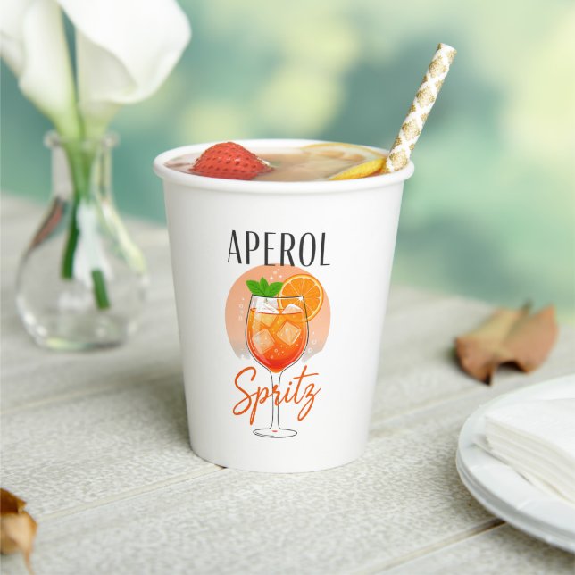 Aperol Spritz Cocktail Design Pappbecher (In Situ)
