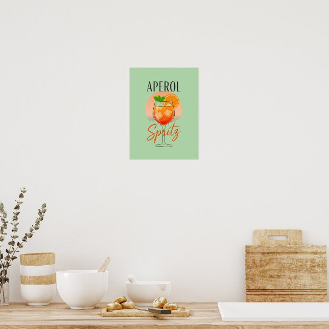 Aperol Spritz Cocktail Design Poster (Küche)