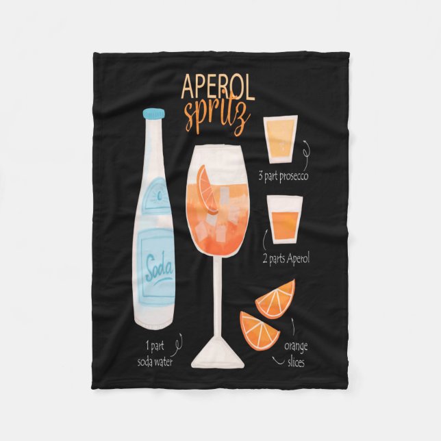 Aperol Spritz Cocktail Fleecedecke (Vorderseite)