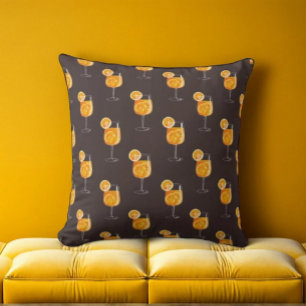 Aperol Spritz Cocktail Illustration Throw Kissen