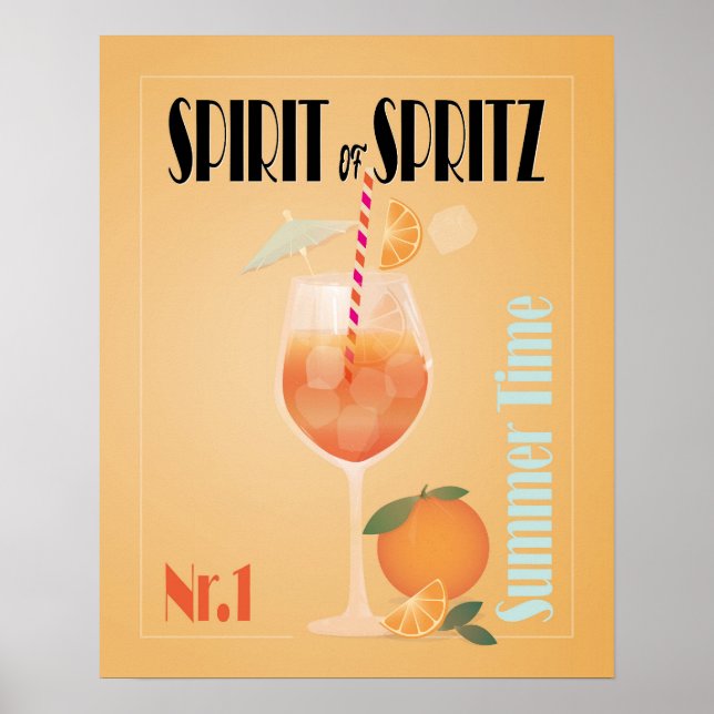 Aperol Spritz Cocktail | Lebhafter Spritz Drink Poster (Vorne)