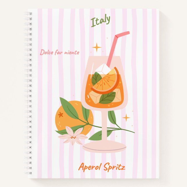 Aperol Spritz Cocktail Spiral Notizbuch (Vorderseite)