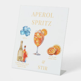 Aperol Spritz Drink Pedestal Sign Sockelschild