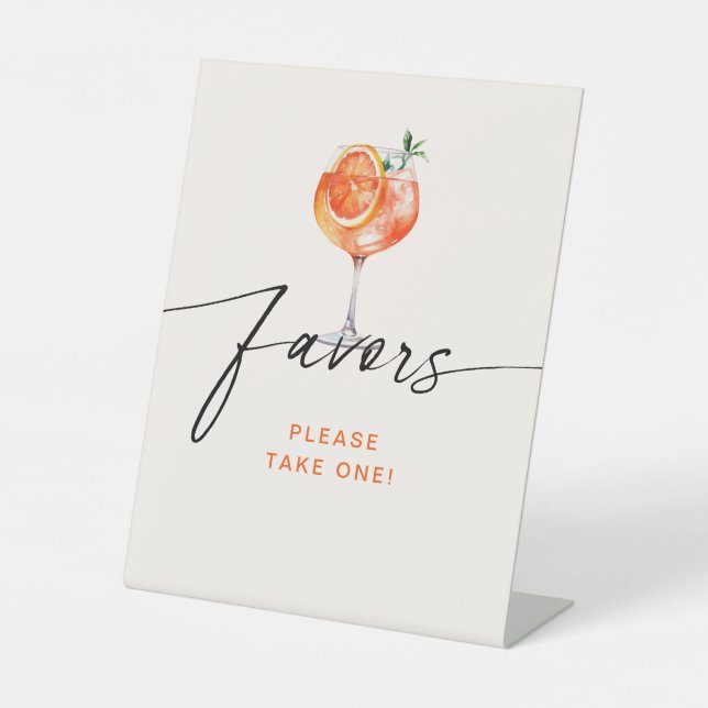 Aperol Spritz Favors Brautparty Sockelschild (Vorderseite)