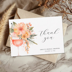 Aperol Spritz Floral Brautparty Dankeskarte