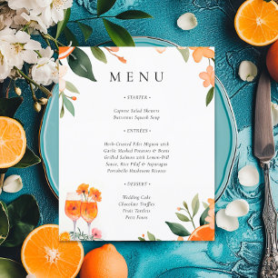Aperol Spritz Floral Brautparty Menu