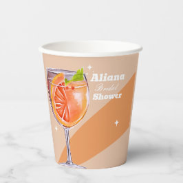 Aperol Spritz Floral Brautparty Paper Cups Pappbecher
