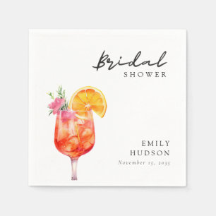 Aperol Spritz Floral Brautparty Serviette