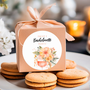 Aperol Spritz Floral Junggesellinnen-Abschiedspart Runder Aufkleber