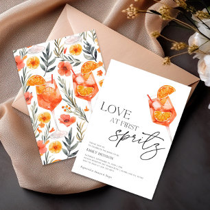 Aperol Spritz Floral Watercolor Brautparty Einladung