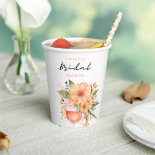 Aperol Spritz Florale Brautparty Pappbecher