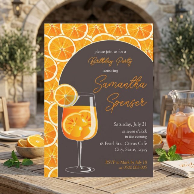 Aperol Spritz Geburtstagsparty-Einladung Einladung (Von Creator hochgeladen)