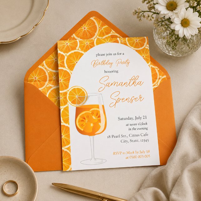 Aperol Spritz Geburtstagsparty-Einladung Einladung (Von Creator hochgeladen)