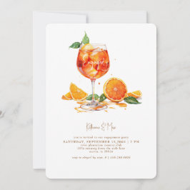 Aperol Spritz Gold Text Engagement Party Einladung
