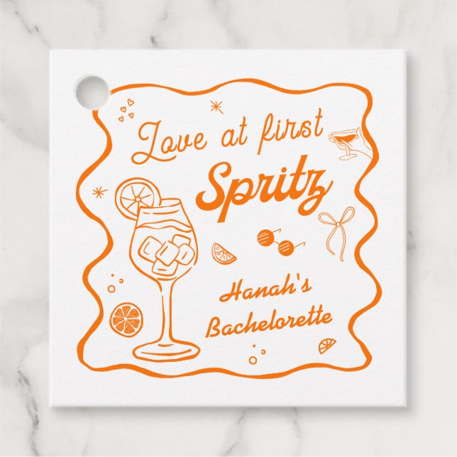 Aperol Spritz Junggeselinnen-Abschied Geschenkanhänger (Vorderseite)