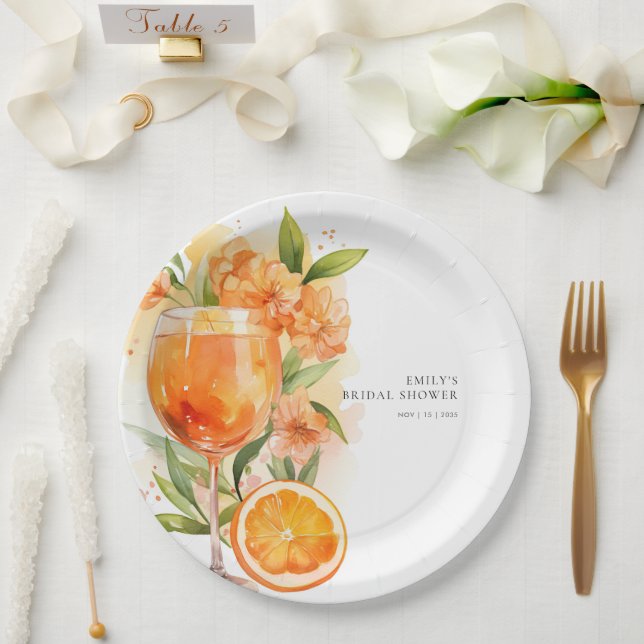 Aperol Spritz Junggesellinnenabschied Pappteller (Hochzeit)