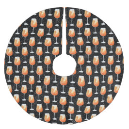 Aperol Spritz Muster Polyester Weihnachtsbaumdecke