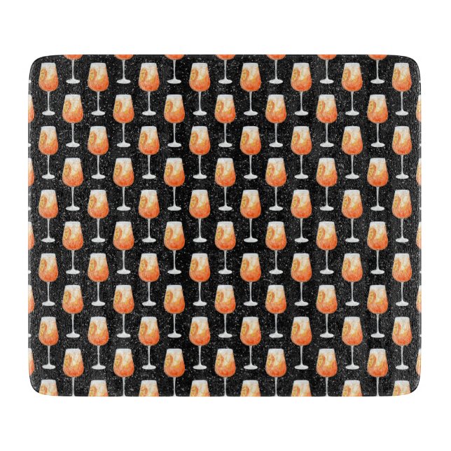 Aperol Spritz Muster Schneidebrett (Vorderseite)