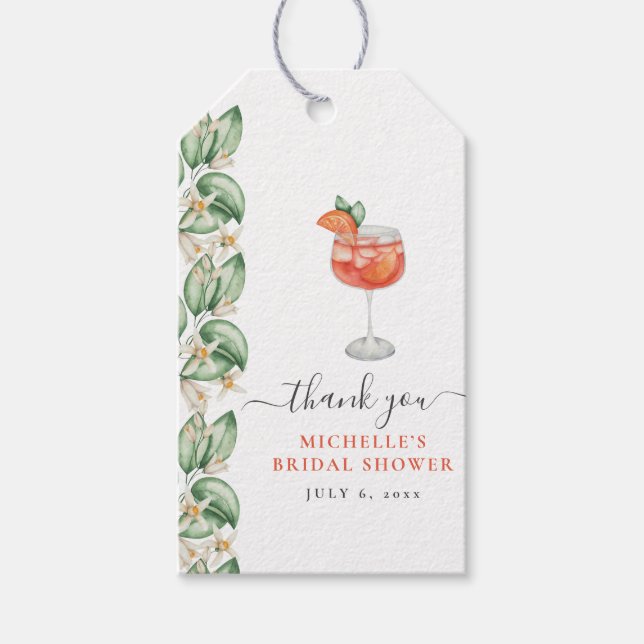 Aperol Spritz Orange Brautparty Geschenkanhänger (Vorderseite)