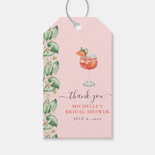 Aperol Spritz Orange Brautparty Geschenkanhänger (Vorderseite)