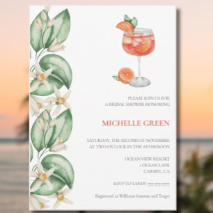 Aperol Spritz Orange Bridal Dusche Einladung QR