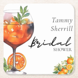 Aperol Spritz Orange Summer Brautparty Rechteckiger Pappuntersetzer