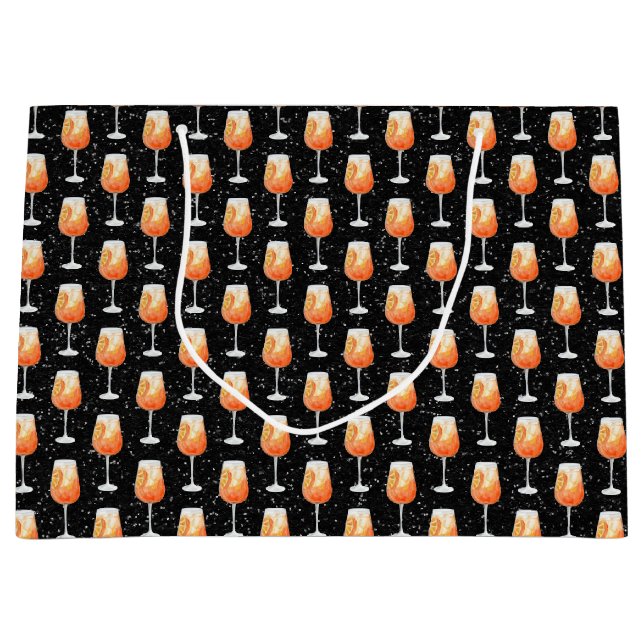 Aperol Spritz Pattern Große Geschenktüte (Vorderseite)