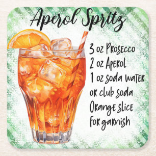 Aperol Spritz Rechteckiger Pappuntersetzer