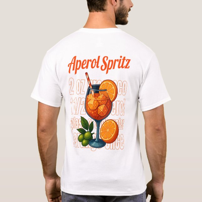 Aperol Spritz T-Shirt – Retro Italian Cocktail (Rückseite)
